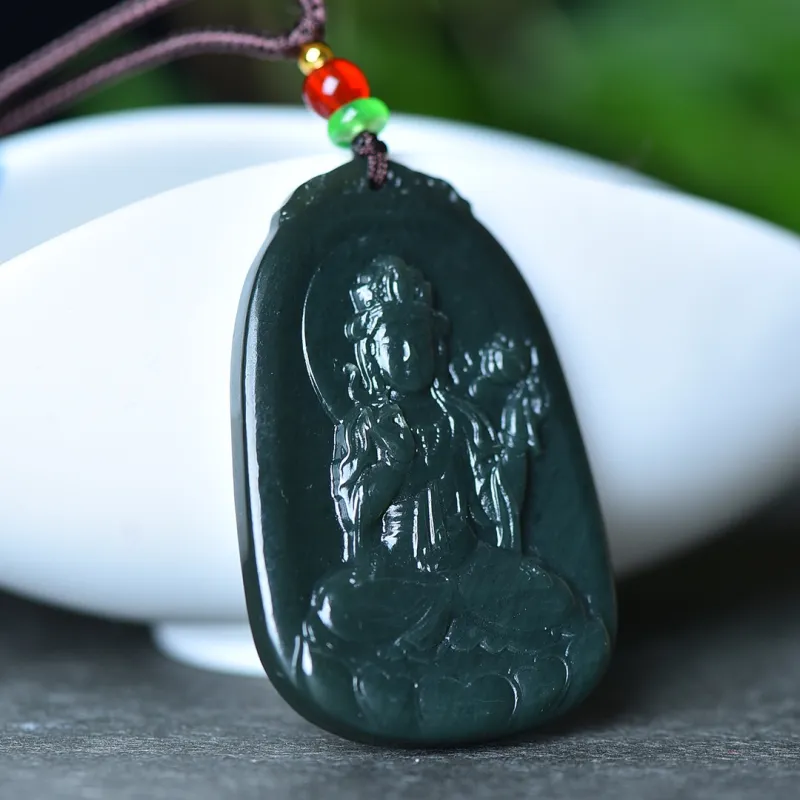 Jing Ruyu Necklaces Green Jade Unisex-4