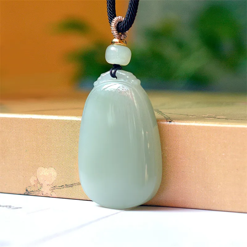 Jing Ruyu Hetian Jade Necklaces Pale Greenish White Jade Unisex-4