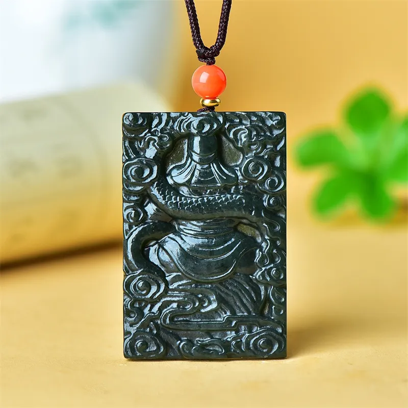 Jing Ruyu Hetian Jade Necklaces Green Jade Unisex-6