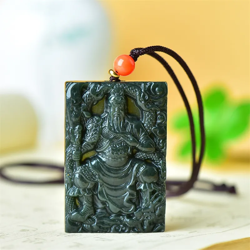 Jing Ruyu Hetian Jade Necklaces Green Jade Unisex-5