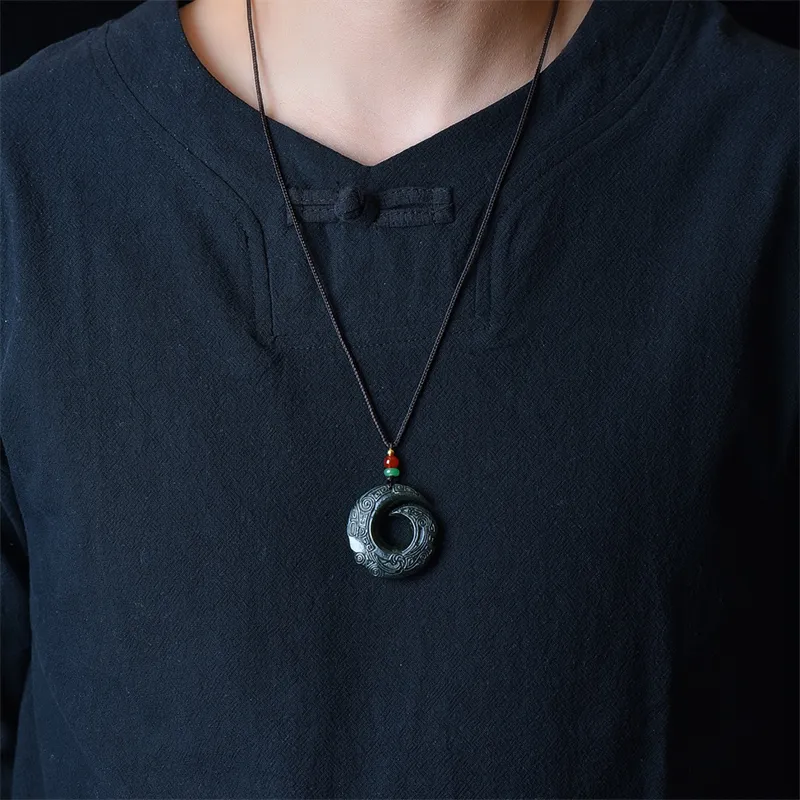 Jing Ruyu Hetian Jade Necklaces Green Jade Unisex-1
