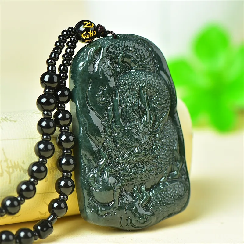 Jing Ruyu Hetian Jade Necklaces Green Jade Unisex-3