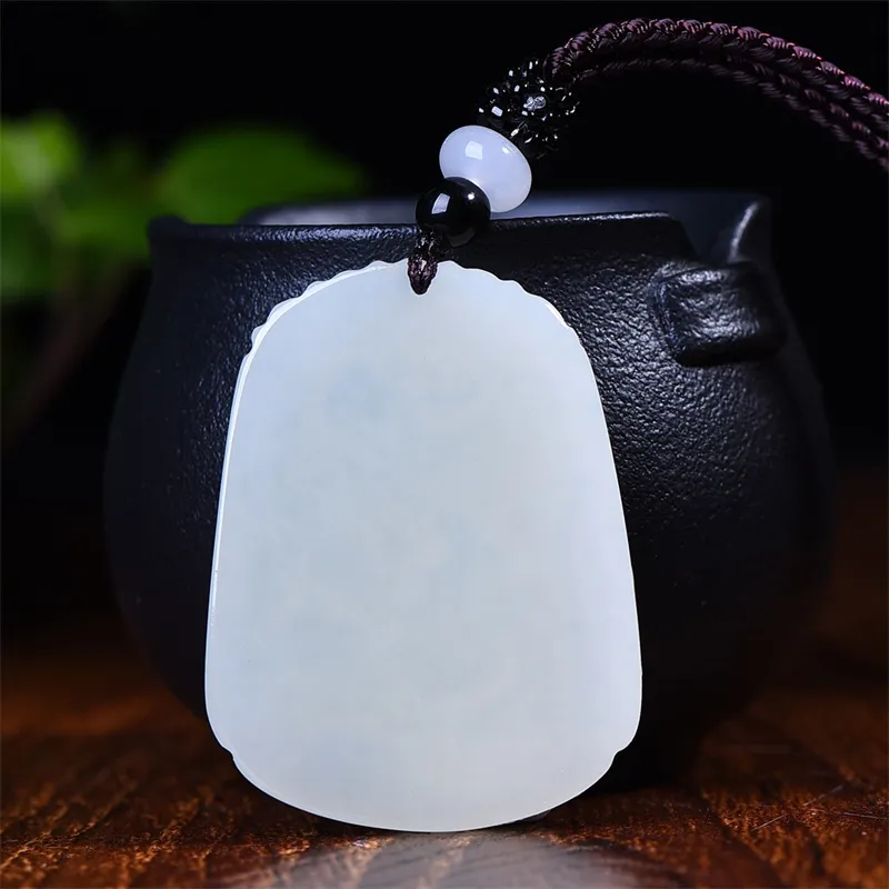 Jing Ruyu Hetian Jade Necklaces White Jade Unisex-5