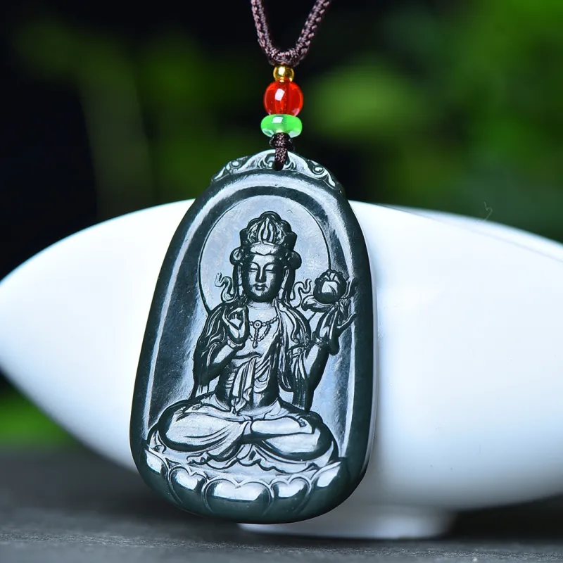 Jing Ruyu Necklaces Green Jade Unisex-2