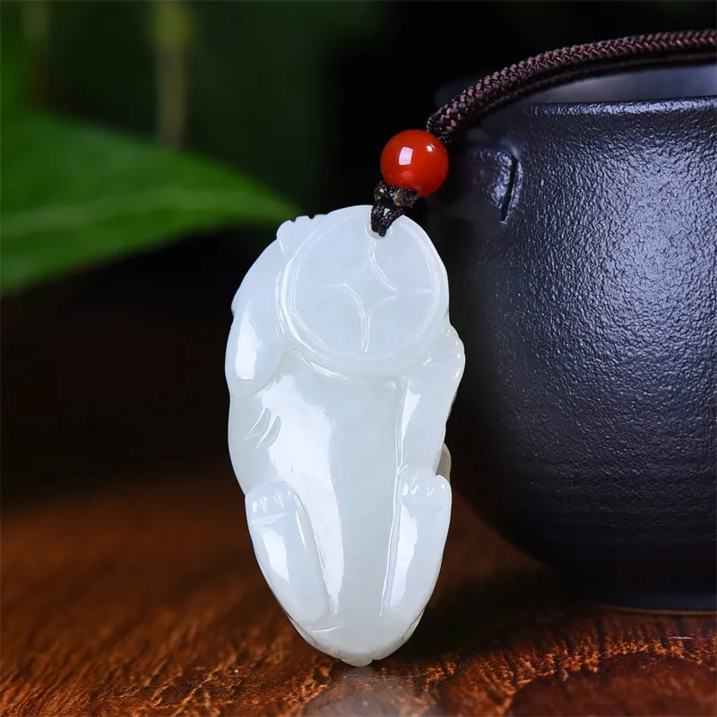 Jing Ruyu Hetian Jade Necklaces White Jade Unisex-6