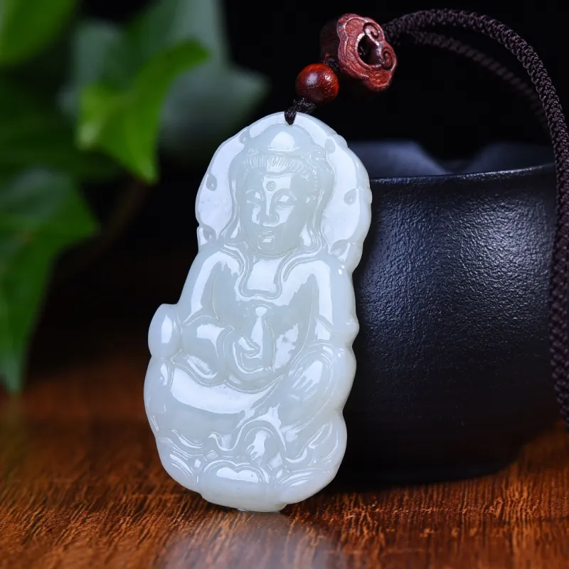 Jing Ruyu Hetian Jade Necklaces White Jade Unisex-2