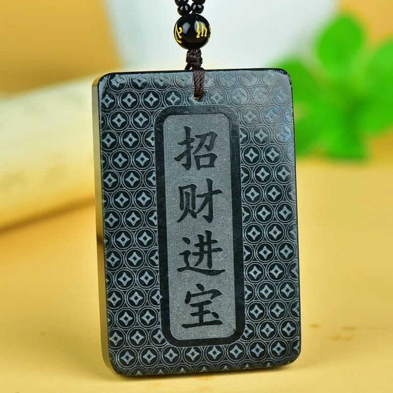 Jing Ruyu Hetian Jade Necklace Jade Pendant Green Jade Unisex-5