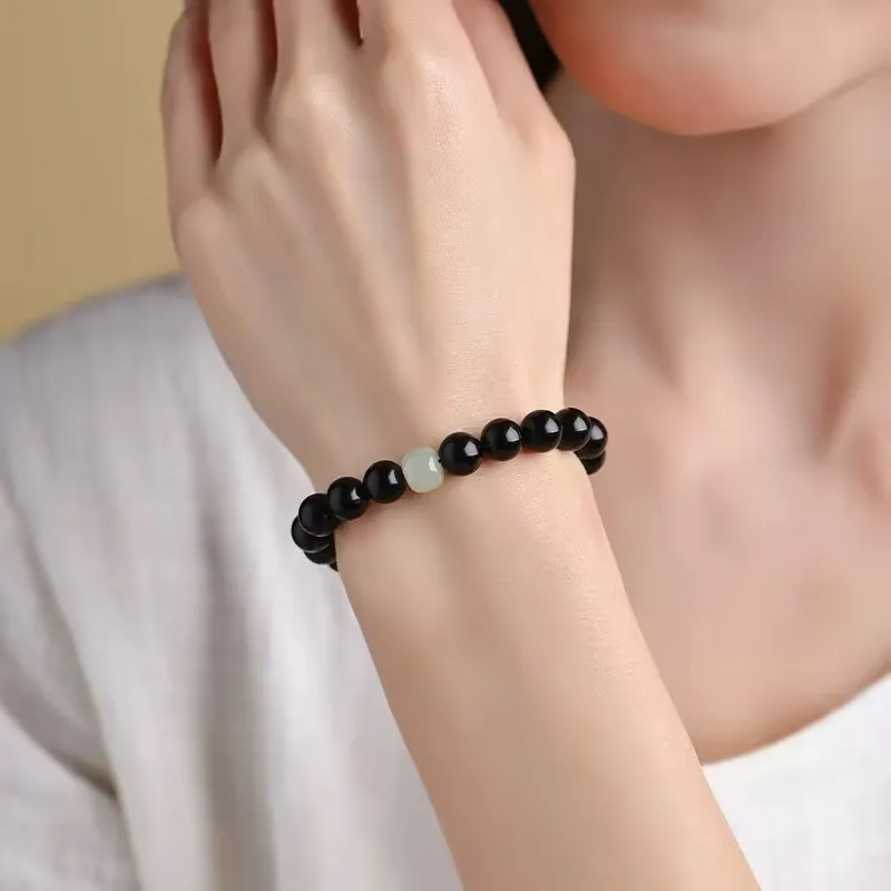 Jing Ruyu Obsidian Jade Bracelets Unisex-2