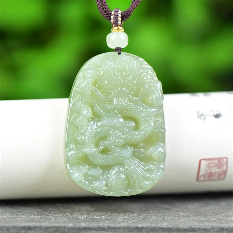 Jing Ruyu Necklaces Pale Greenish White Jade Unisex-3