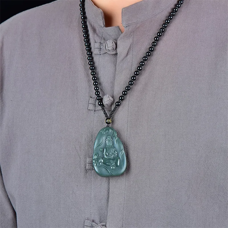 Jing Ruyu Hetian Jade Necklaces Green Jade Unisex-6