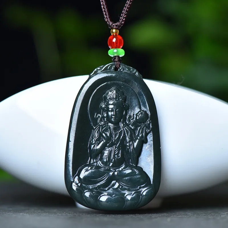 Jing Ruyu Necklaces Green Jade Unisex-3