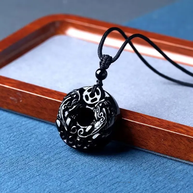 Jing Ruyu Obsidian Jade Necklaces Unisex-1