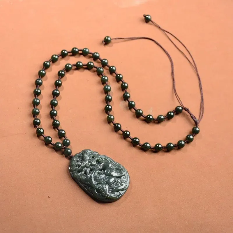 Jing Ruyu Necklaces Green Jade Unisex-6