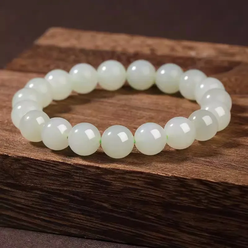 Jing Ruyu Hetian Jade Bracelets Women's Pale Greenish White Jade-1