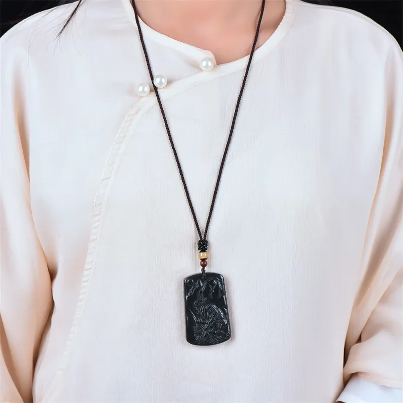 Jing Ruyu Hetian Jade Necklaces Green Jade Unisex-1