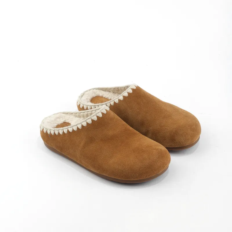 Uinnate Abrasion Resistant Closed Toe Slippers Women's Apricot-2