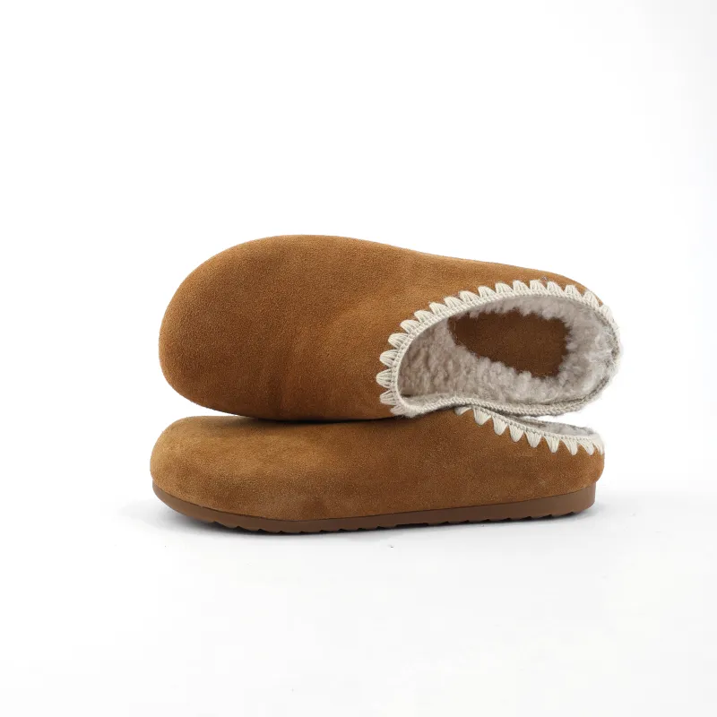 Uinnate Abrasion Resistant Closed Toe Slippers Women's Apricot-1
