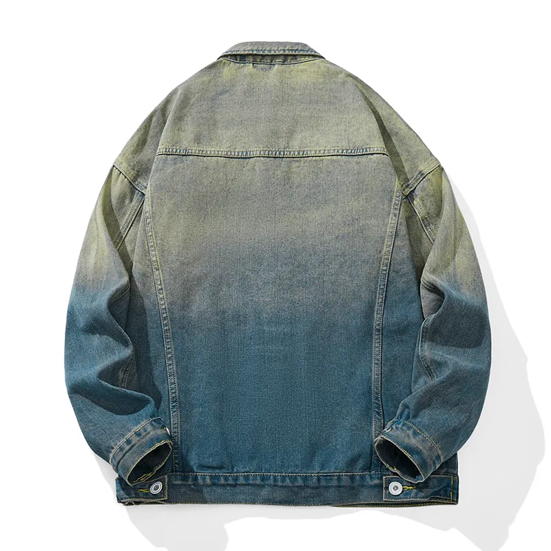 JCUI Denim Jacket Unisex Gradient Blue-4