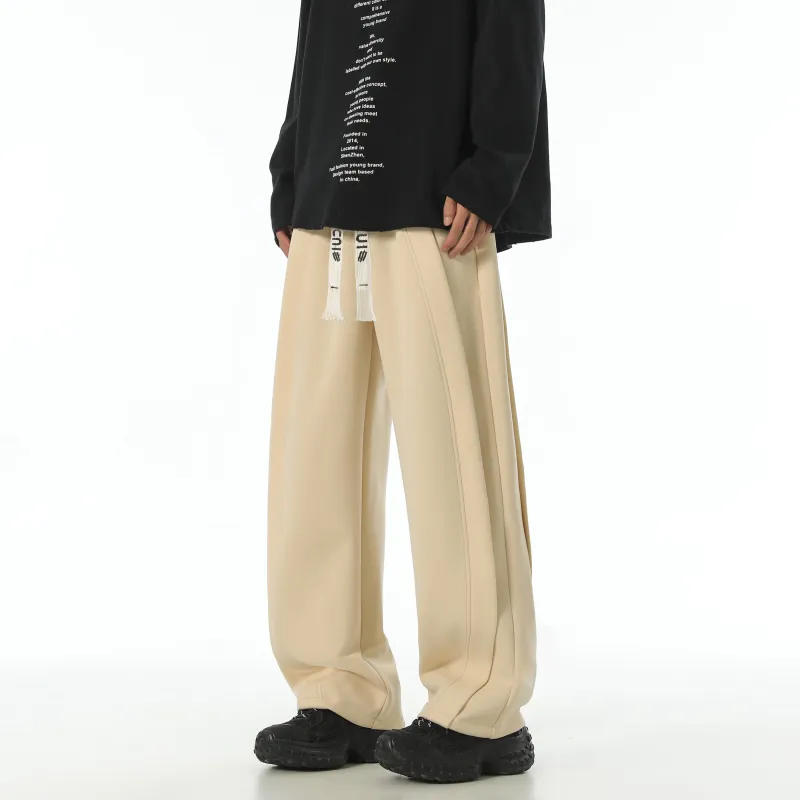 JCUI Casual Pants Unisex Apricot-2