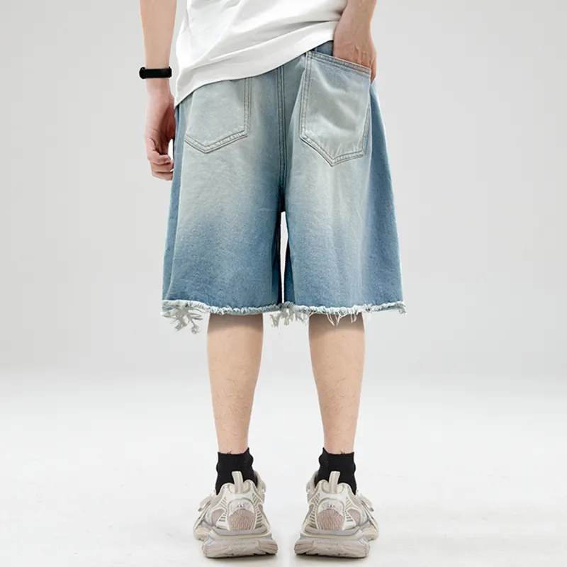 JCUI Denim Shorts Unisex Light Blue-2