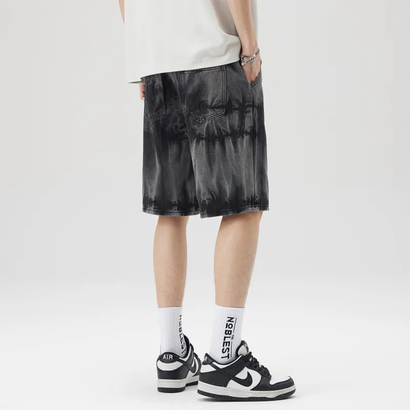 JCUI Denim Shorts Unisex Black-3