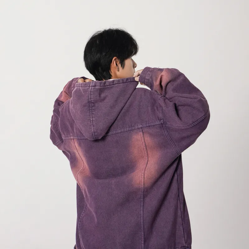 JCUI Denim Jacket Unisex Indigo Purple-5