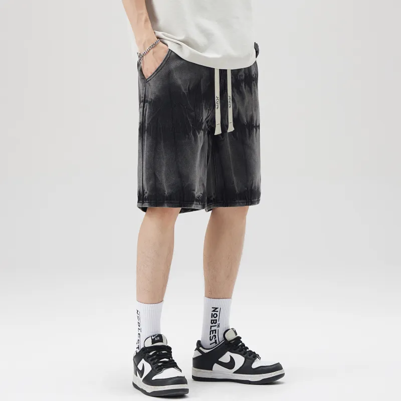 JCUI Denim Shorts Unisex Black-4