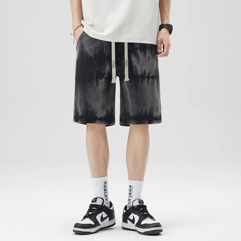 JCUI Denim Shorts Unisex Black-2