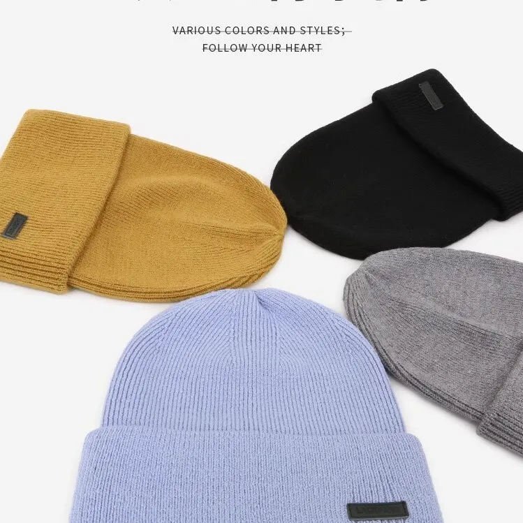 Lackpard Wool Knitted Fabric Beanies Unisex-3