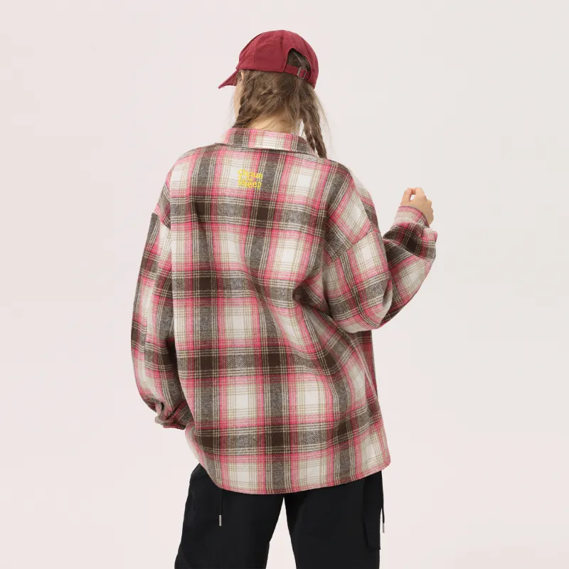 SHAUN THE SHEEP Jackets & Coats Unisex Rose Red Plaid-2
