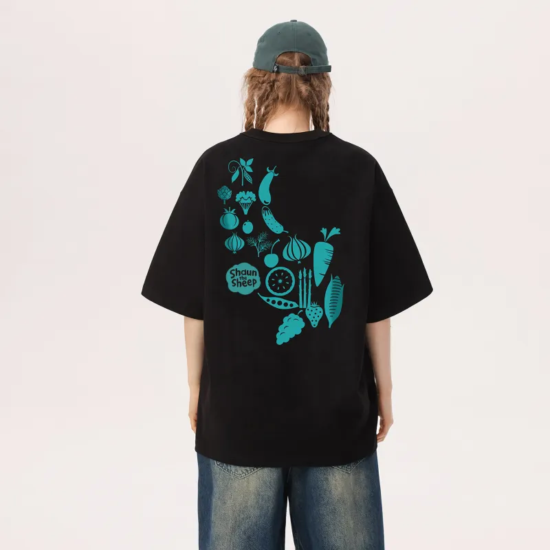 SHAUN THE SHEEP Shaun The Sheep Drop Shoulder Sleeve Summer T Shirt Unisex Couple's-2