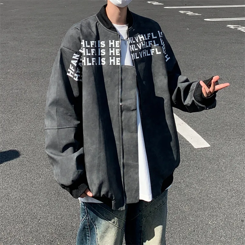 Individual Leather Jacket Single Item Unisex Classic Black Gray Tone-3