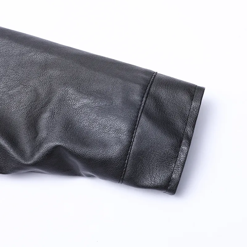 Fashion Leather Jacket Men's Classic Black-4