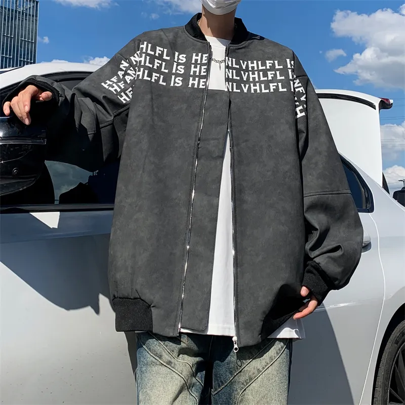 Individual Leather Jacket Single Item Unisex Classic Black Gray Tone-2