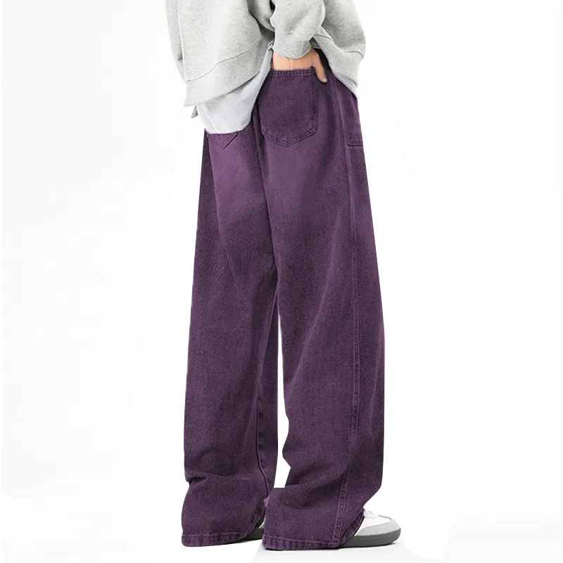 MIIRACER Jeans Unisex Washed Purple-1