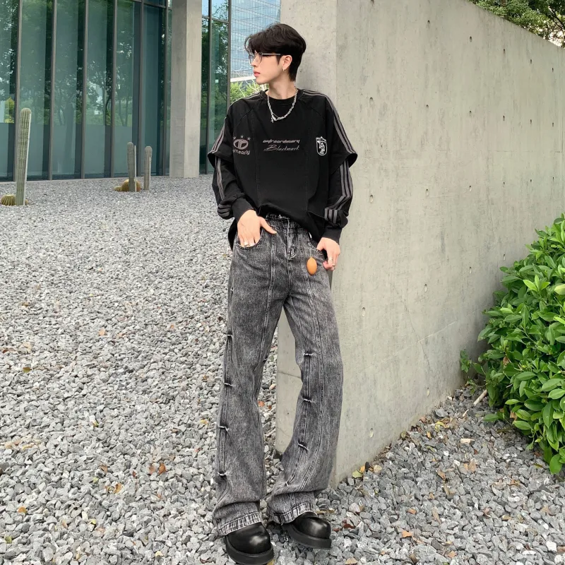REXSHION Jeans Unisex Black Gray Color-5