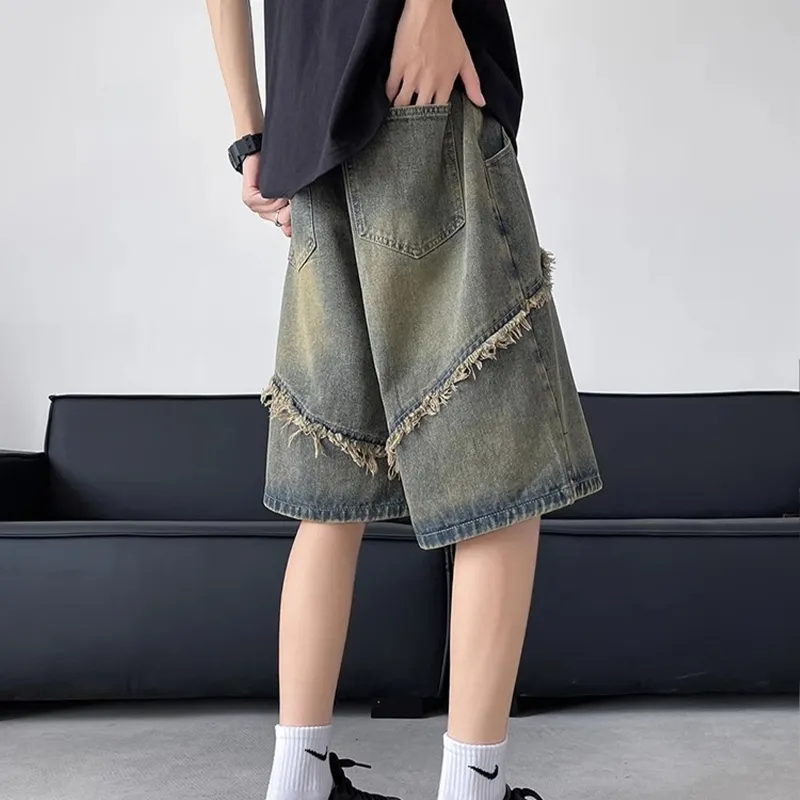 REXSHION Denim Shorts Unisex Vintage Blue-2