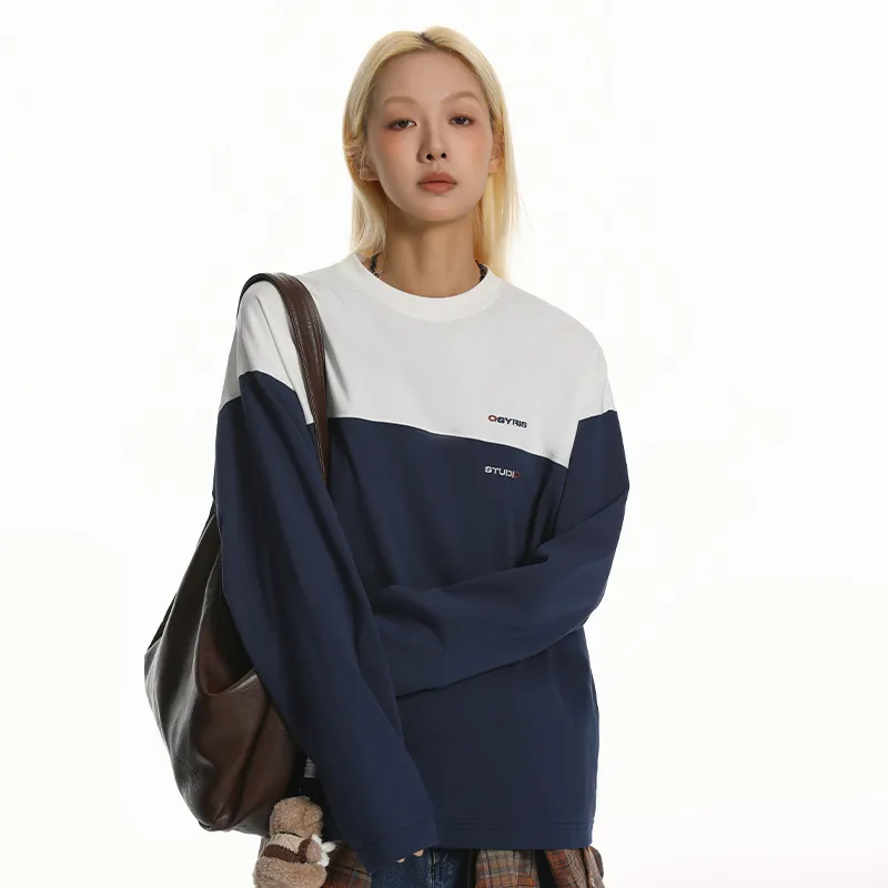 QISENYAR T Shirt Unisex Navy Blue-5