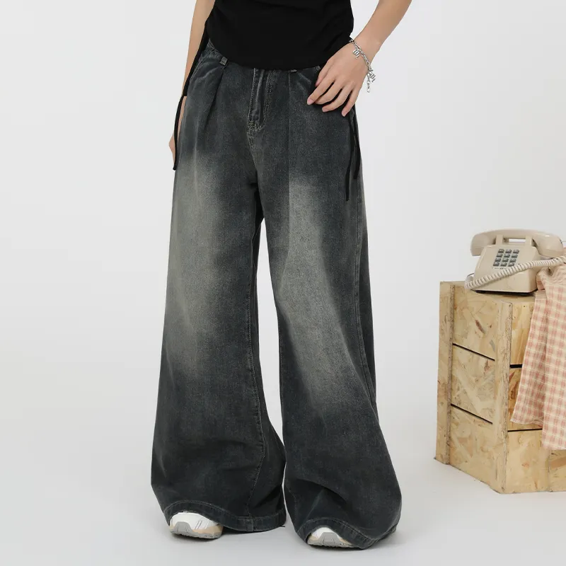 QISENYAR Jeans Unisex Wasteland Blue-4