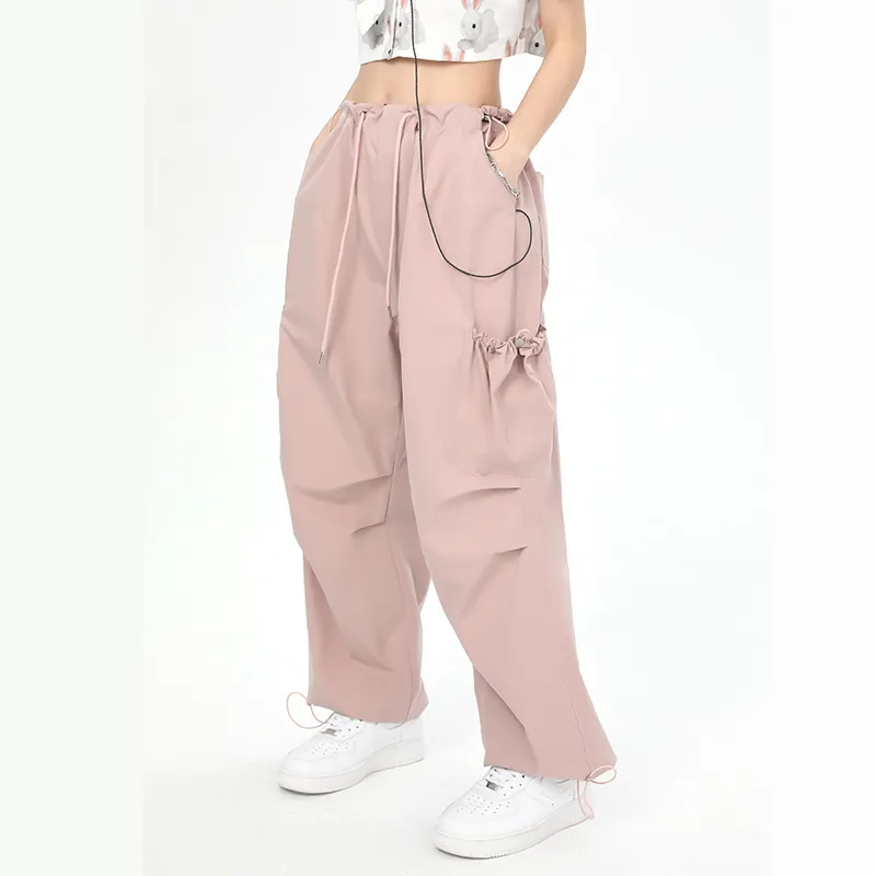 QISENYAR Cargo Pants Women's Pink-3