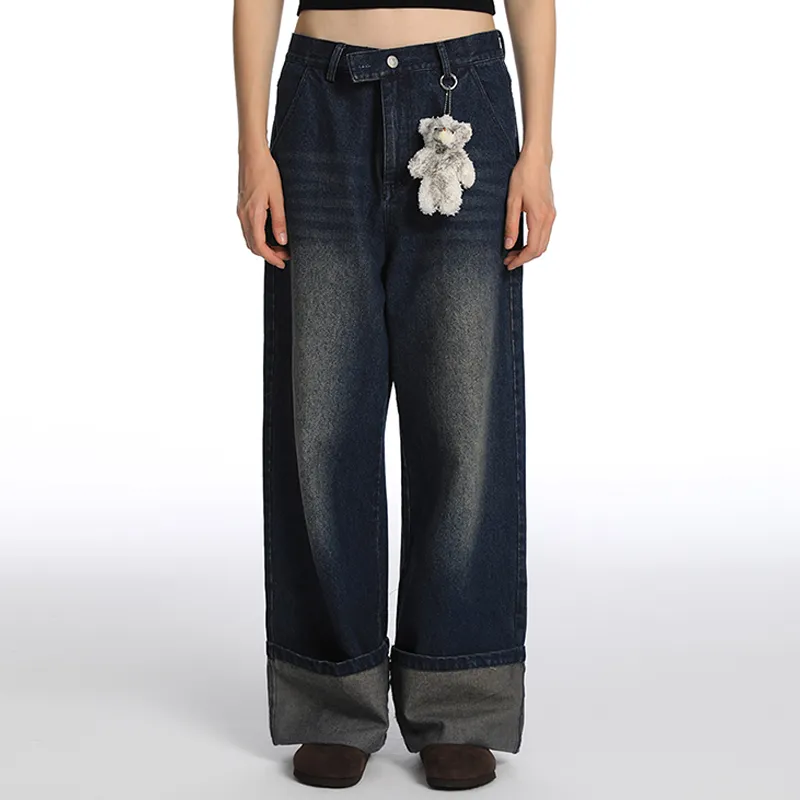 QISENYAR Jeans Unisex Blue-2