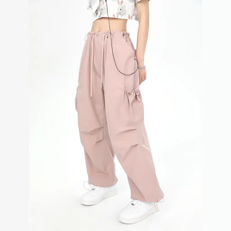 QISENYAR Cargo Pants Women's Pink-2