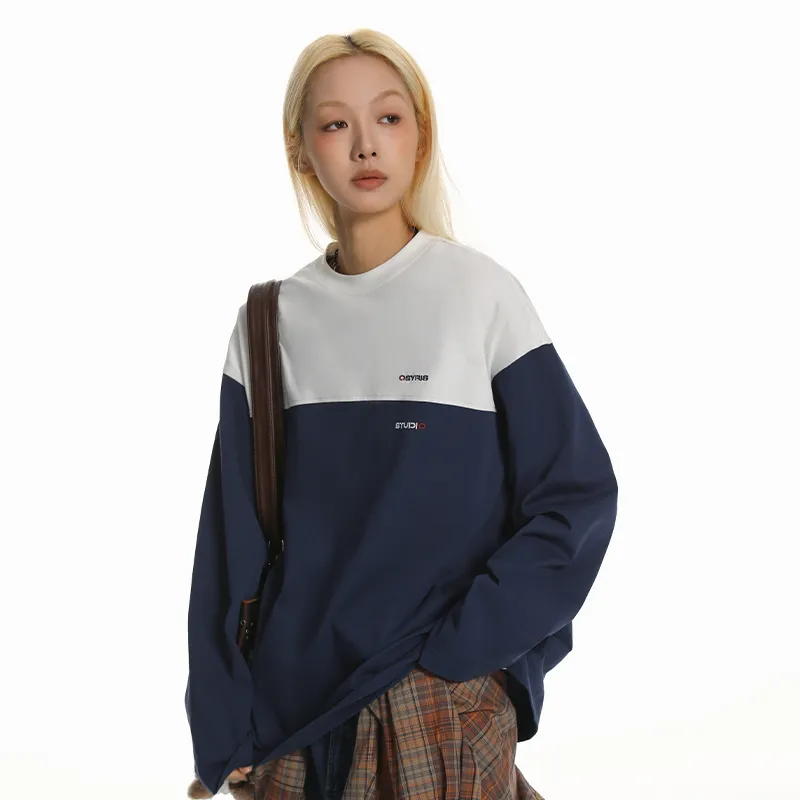 QISENYAR T Shirt Unisex Navy Blue-4