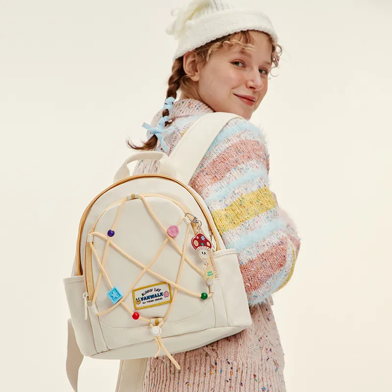 VANWALK Nylon Backpack Regular Women's Multicolor-3
