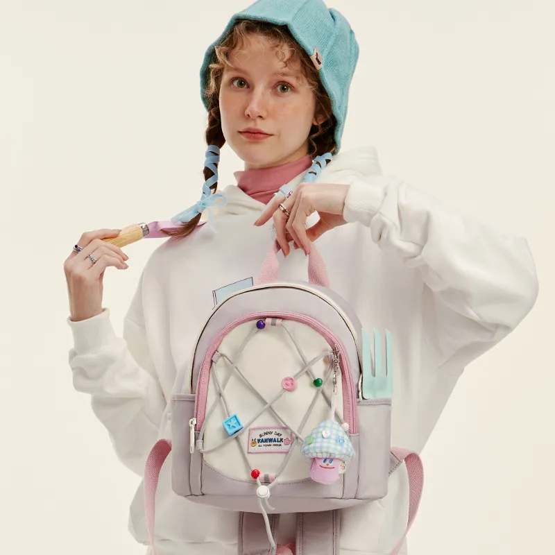 VANWALK Nylon Backpack Regular Women's Multicolor-8