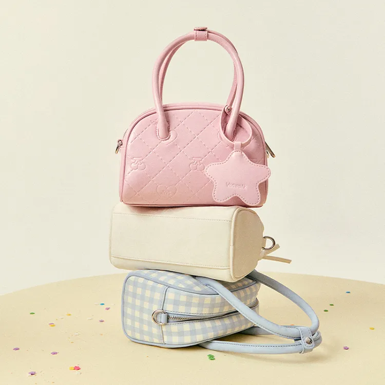 VANWALK × CareBears Collaboration PU With Polyester Boston Bag, Shoulder Bag Regular Women's Multicolor-4