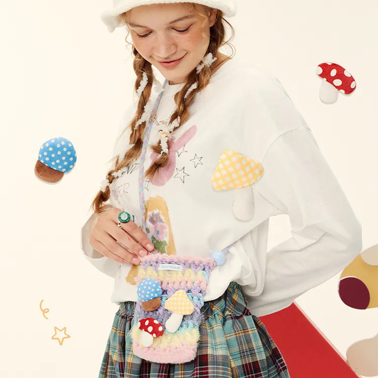 VANWALK Acrylic Shoulder Bag Women's Rainbow Mushroom-4