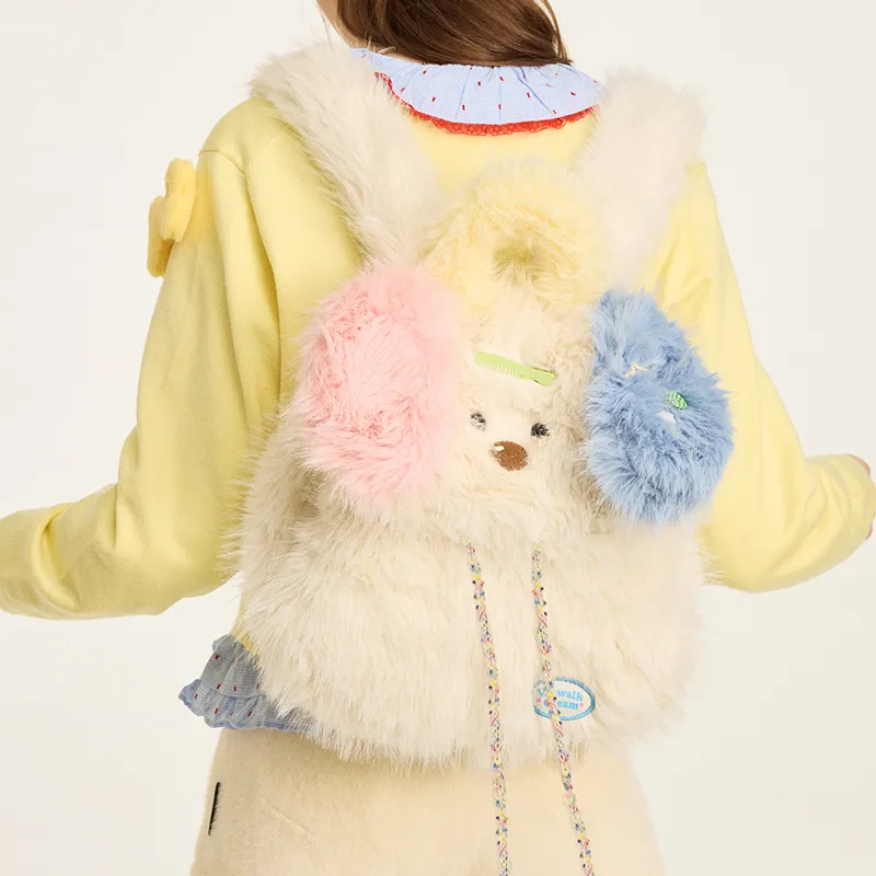 VANWALK Polyester Backpack Women's Sweet Chestnut Puppy/Lucky Puppy/Cloud Star Bunny-7
