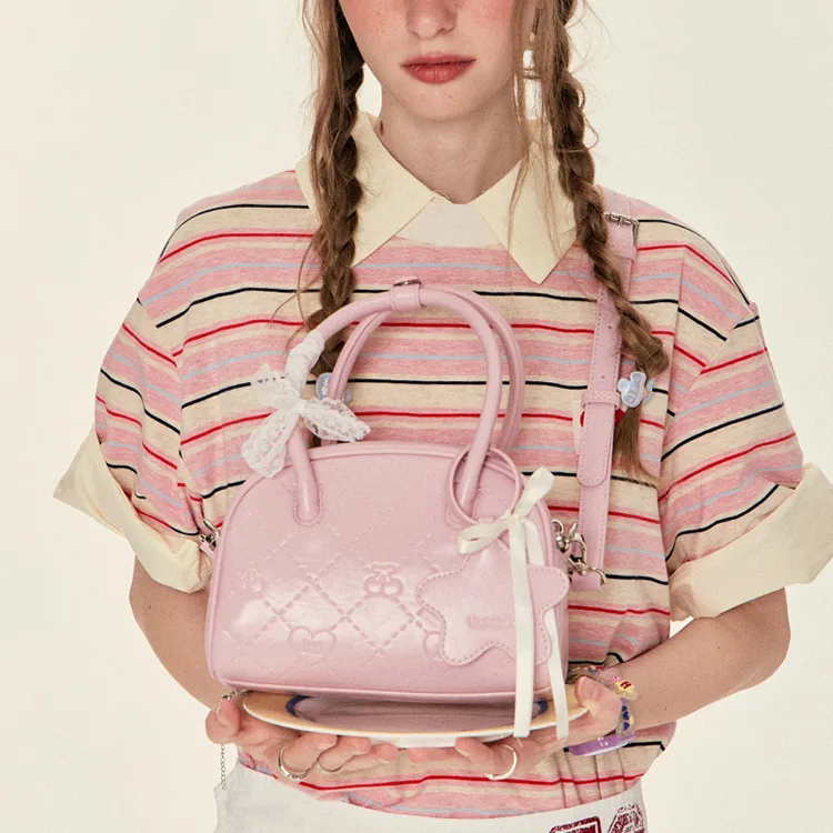 VANWALK × CareBears Collaboration PU With Polyester Boston Bag, Shoulder Bag Regular Women's Multicolor-5