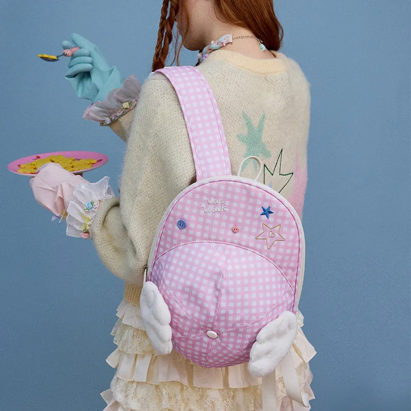 VANWALK Polyester Backpack Large Size Women's Dream Pink/Angel Star/Star Dream Blue/Stars Black-2